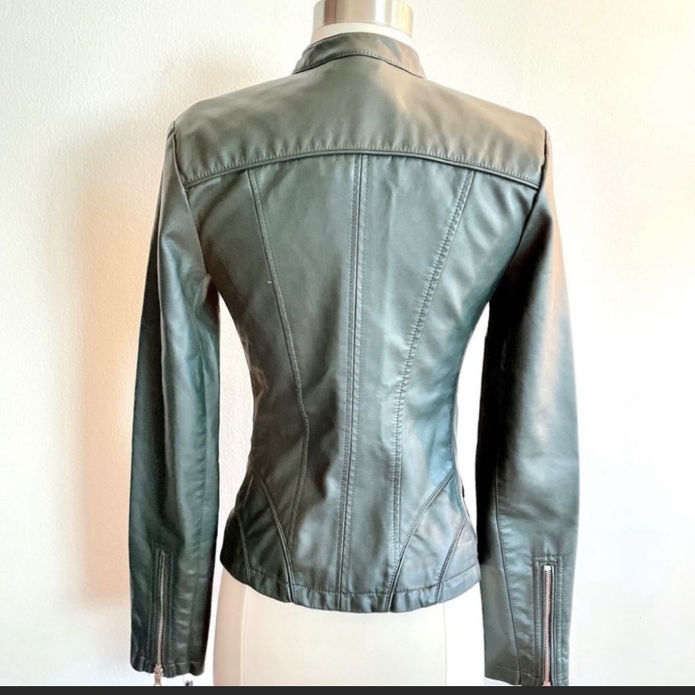 Womens Guess Black Faux Leather Jacket